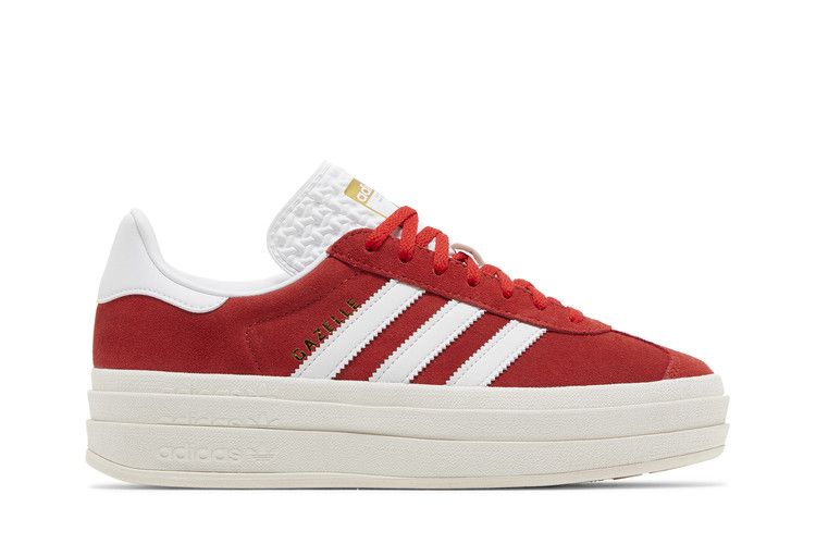 adidas Wmns Gazelle Bold 'Red' — Red/Cloud White/Gold Metallic