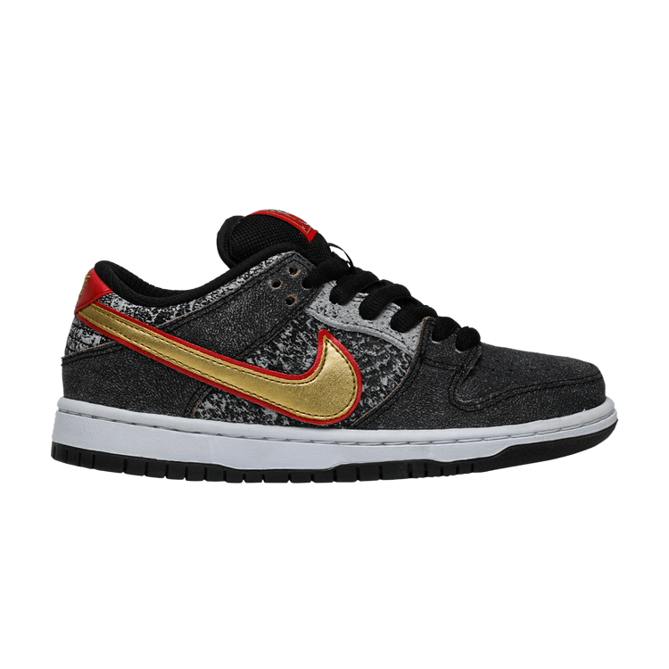 Nike Dunk Low Premium SB QS 'Beijing' — black/metallic gold-unvrsty rd