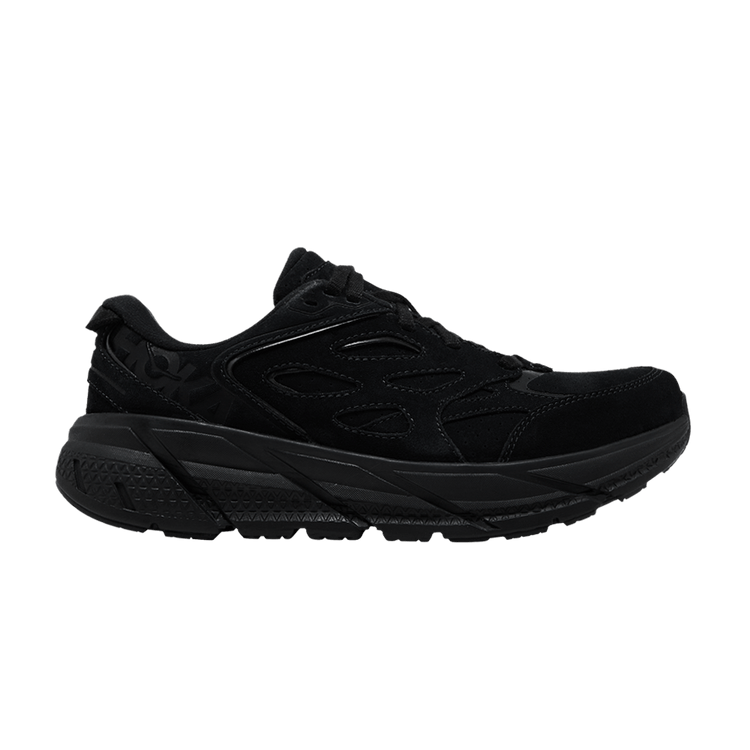HOKA Clifton L Suede 'Triple Black' — Black/Black