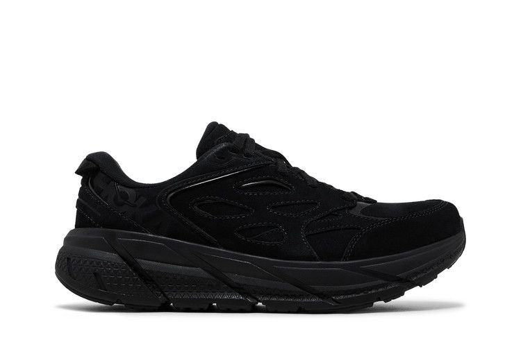 HOKA Clifton L Suede 'Triple Black' — Black/Black