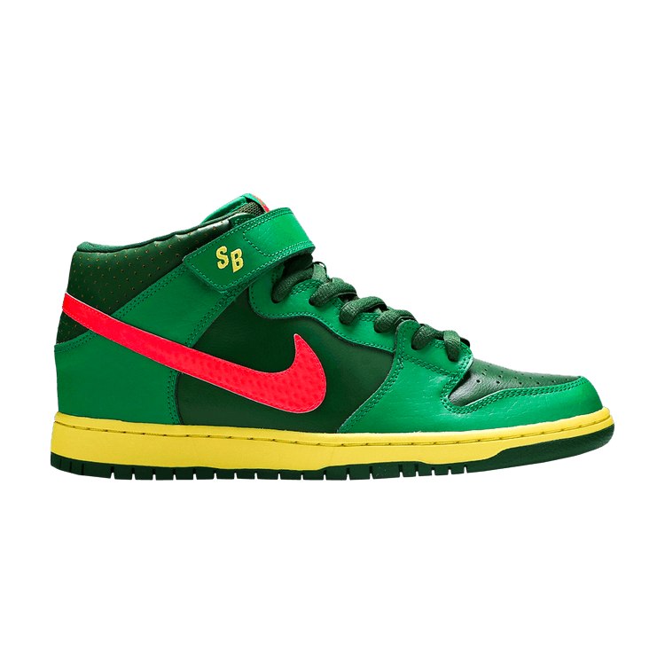 Nike Dunk Mid Pro SB 'Watermelon' — Lucky Green/Atmc Rd-Frtrss Grn