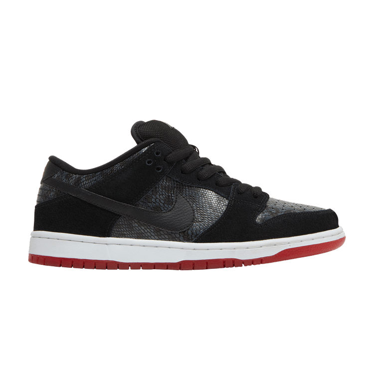Nike Dunk Low Premium SB 'Snakeskin' — Black/Black-University Red