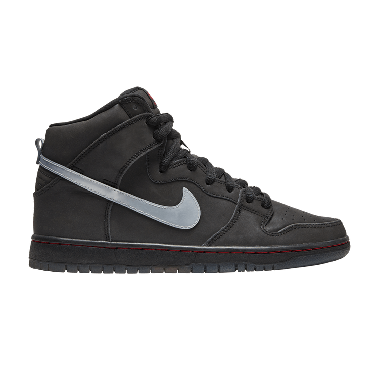 Nike Dunk High Premium SB '3M' — Black/Light Silver-Varsity Red