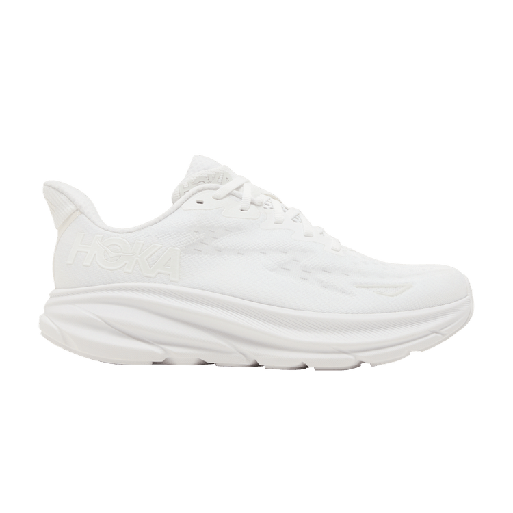 HOKA Wmns Clifton 9 Wide 'Triple White' — White/White