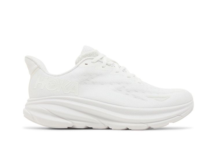 HOKA Wmns Clifton 9 Wide 'Triple White' — White/White