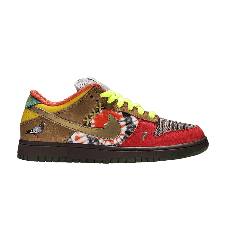 Nike Dunk Low SB 'What The Dunk' — White/College Blue/Chrome/Deep Red