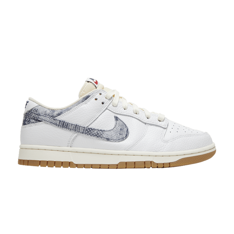 Nike Dunk Low 'Washed Denim' — White/Midnight Navy/Gym Red/Sail/Gum Light Brown