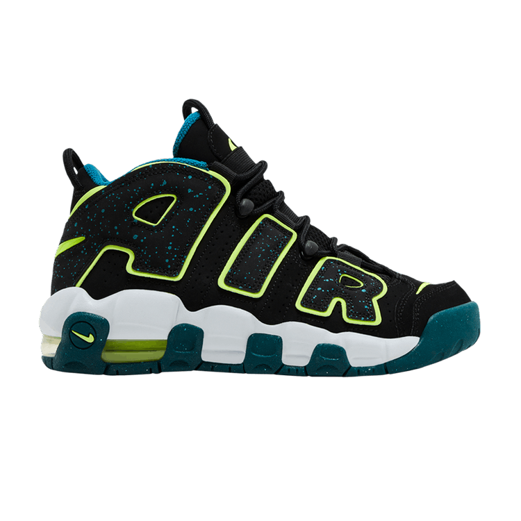 Nike Air More Uptempo GS 'Black Geode Teal' — Black/Geode Teal/Clear Jade/Volt