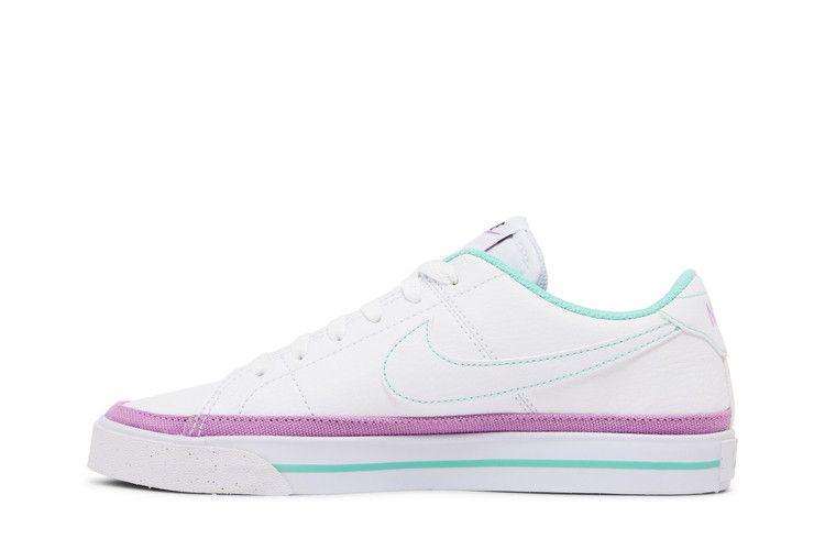Nike Wmns Court Legacy Next Nature 'White Rush Fuchsia' — White/Rush Fuchsia/Emerald Rise/White (4)