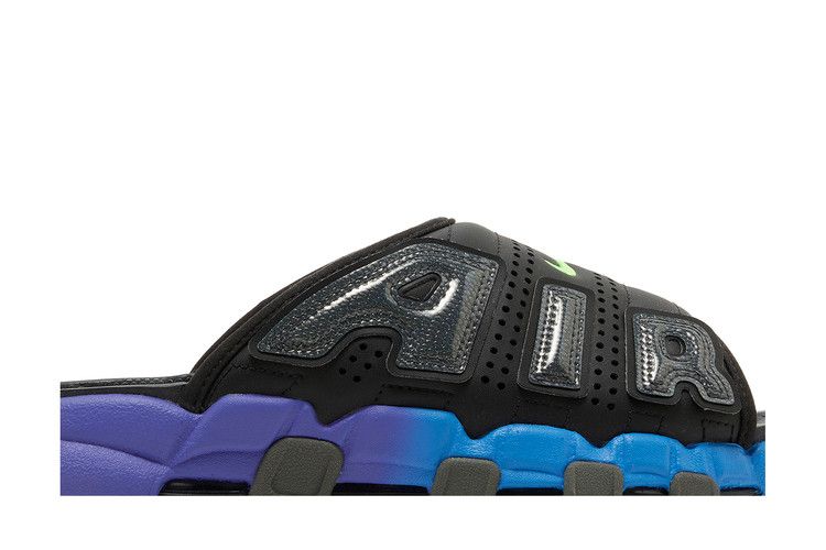 Nike Air More Uptempo Slide 'Black Blue Purple Gradient' — Black/Pacific Blue/Psycho Purple/Shock Green (3)