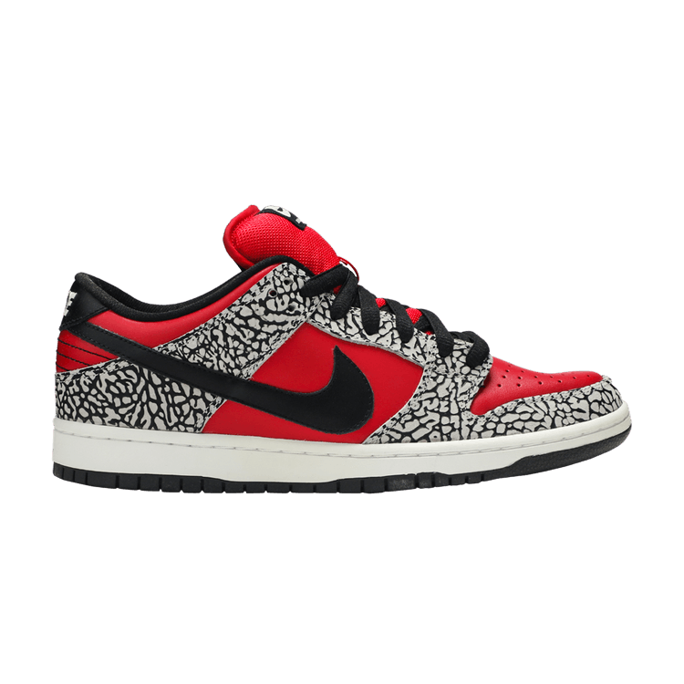 Supreme x Nike Dunk Low Premium SB 'Red Cement' — Fire Red/Black-Cement Grey