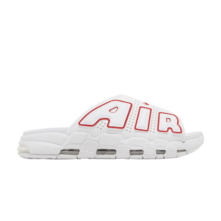 Nike Air More Uptempo Slide 'White University Red' — White/White/University Red