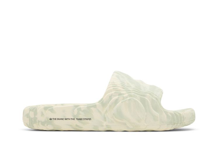 adidas Adilette 22 Slide 'Cream White Linen Green' — Cream White/Linen Green/Core Black