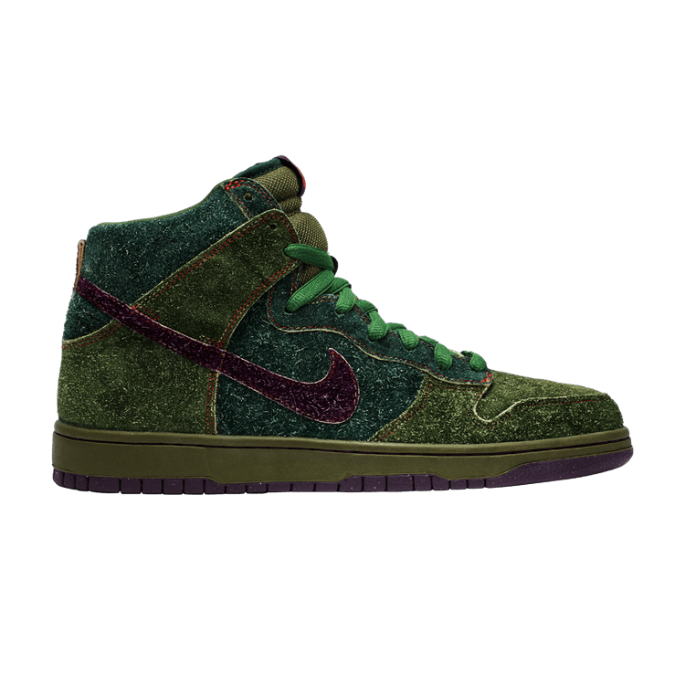 Nike Dunk High Premium SB 'Skunk' — black/forest/vintage purple pilgrim
