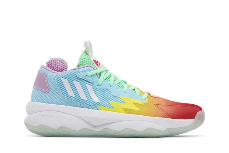 adidas Dame 8 'Rainbow' — Vivid Red/Footwear White/Beam Orange