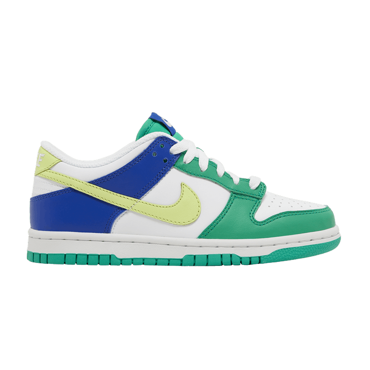 Nike Dunk Low GS 'Stadium Green Royal' — White/Stadium Green/Game Royal/Light Lemon Twist