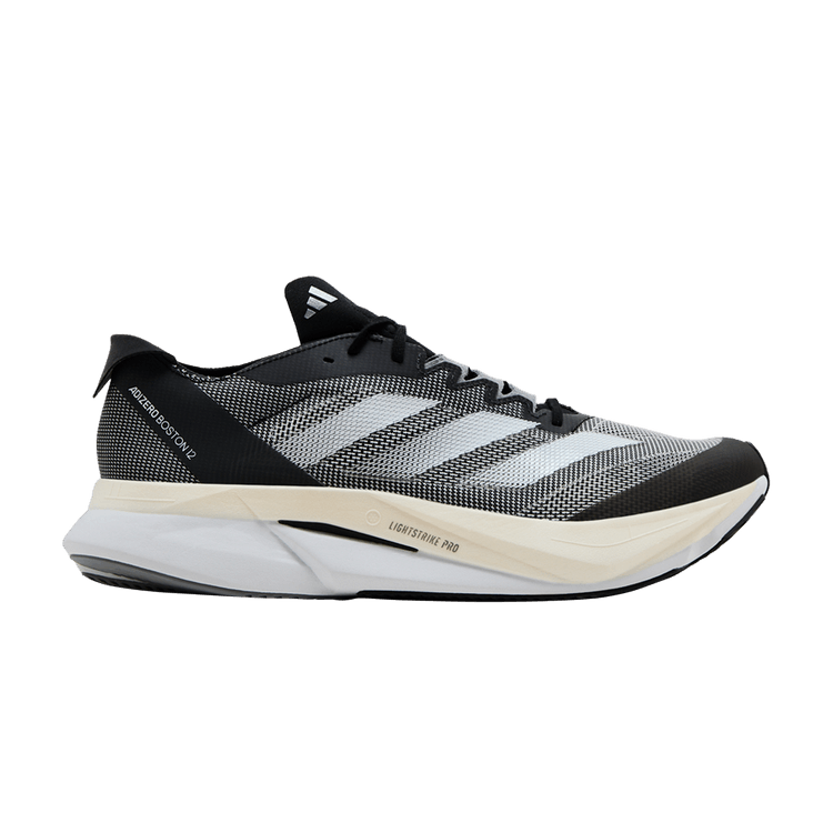 adidas Adizero Boston 12 'Black White' — Core Black/Cloud White/Carbon
