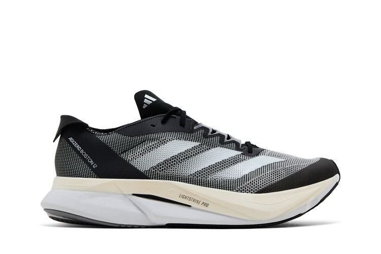 adidas Adizero Boston 12 'Black White' — Core Black/Cloud White/Carbon