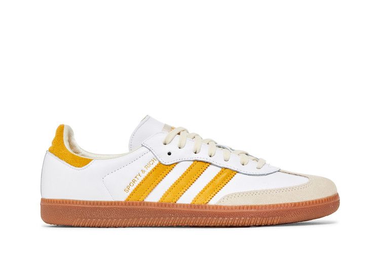 Sporty &amp; Rich x adidas Samba OG 'White Bold Gold' — Cloud White/Bold Gold/Cream White