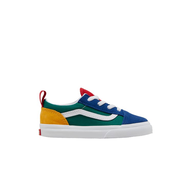 Vans Old Skool Elastic Lace Toddler 'Yacht Club' — Blue/Green/Yellow