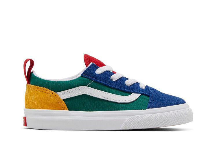 Vans Old Skool Elastic Lace Toddler 'Yacht Club' — Blue/Green/Yellow