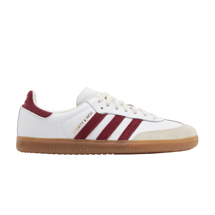 Sporty &amp; Rich x adidas Samba OG 'White Core Burgundy' — Footwear White/Core Burgundy/Cloud White