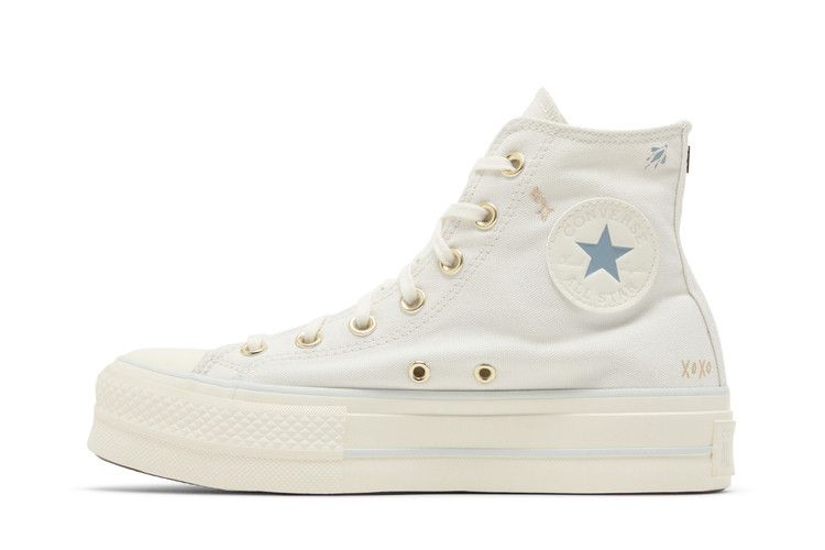 Converse Wmns Chuck Taylor All Star Lift Platform High 'Tiny Tattoos' — Vintage White/Cocoon Blue