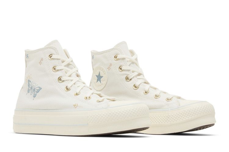Converse Wmns Chuck Taylor All Star Lift Platform High 'Tiny Tattoos' — Vintage White/Cocoon Blue