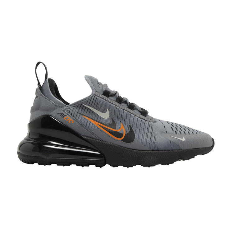 Nike Air Max 270 'Multi-Swoosh - Smoke Grey Mandarin' — Smoke Grey/Bright Mandarin/Medium Ash/Black