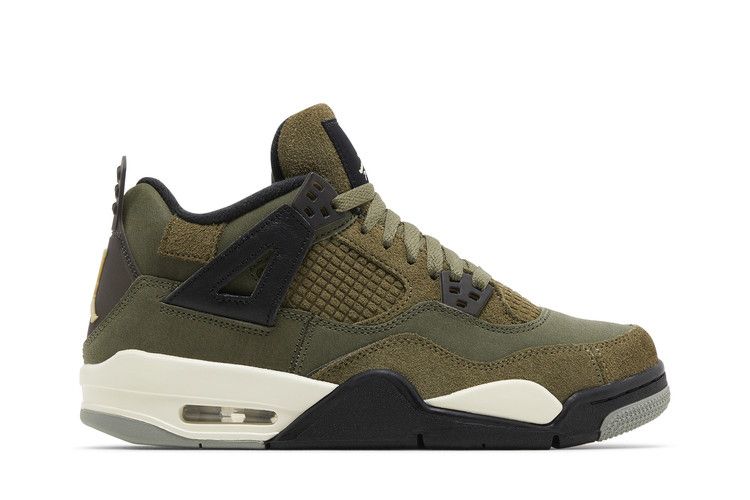 Air Jordan 4 Retro SE Craft GS 'Olive' — Medium Olive/Pale Vanilla/Khaki/Black/Sail
