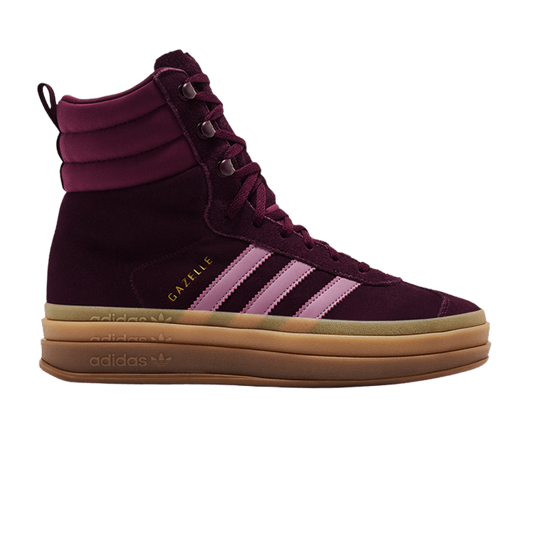 adidas Wmns Gazelle Boot 'Maroon Gum' — Maroon/Wonder Orchid/Gold Metallic