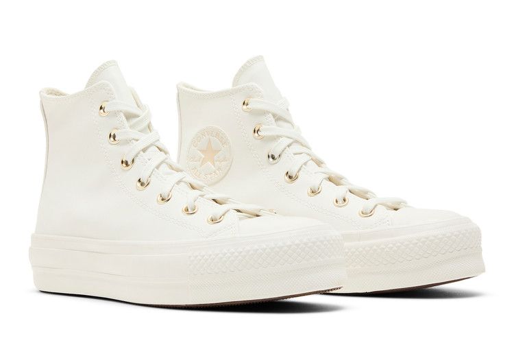 Converse Wmns Chuck Taylor All Star Lift Platform High 'Mono White' — Vintage White/Egret/Gold