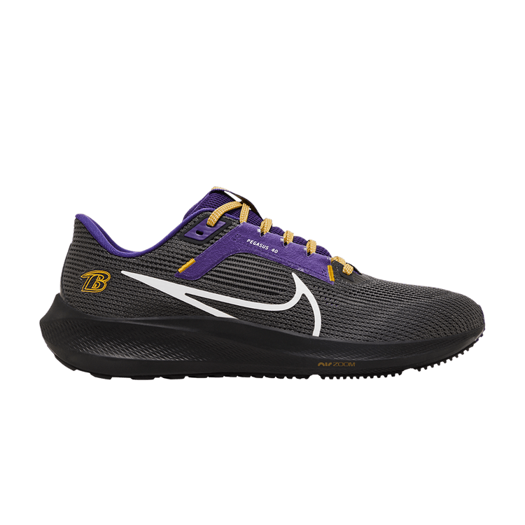 NFL x Nike Air Zoom Pegasus 40 'Baltimore Ravens' — Anthracite/New Orchid/Ochre/White