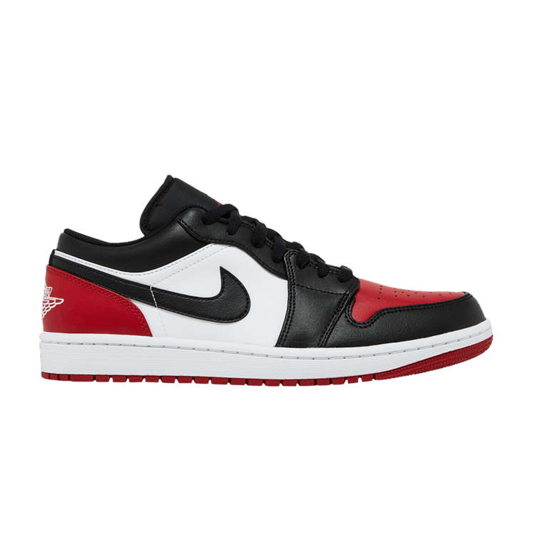 Air Jordan 1 Low 'Bred Toe 2.0' — White/Varsity Red/White/Black