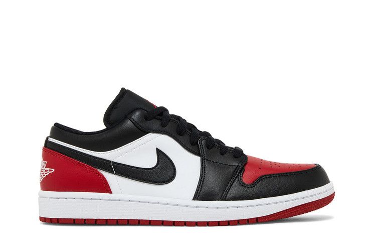 Air Jordan 1 Low 'Bred Toe 2.0' — White/Varsity Red/White/Black