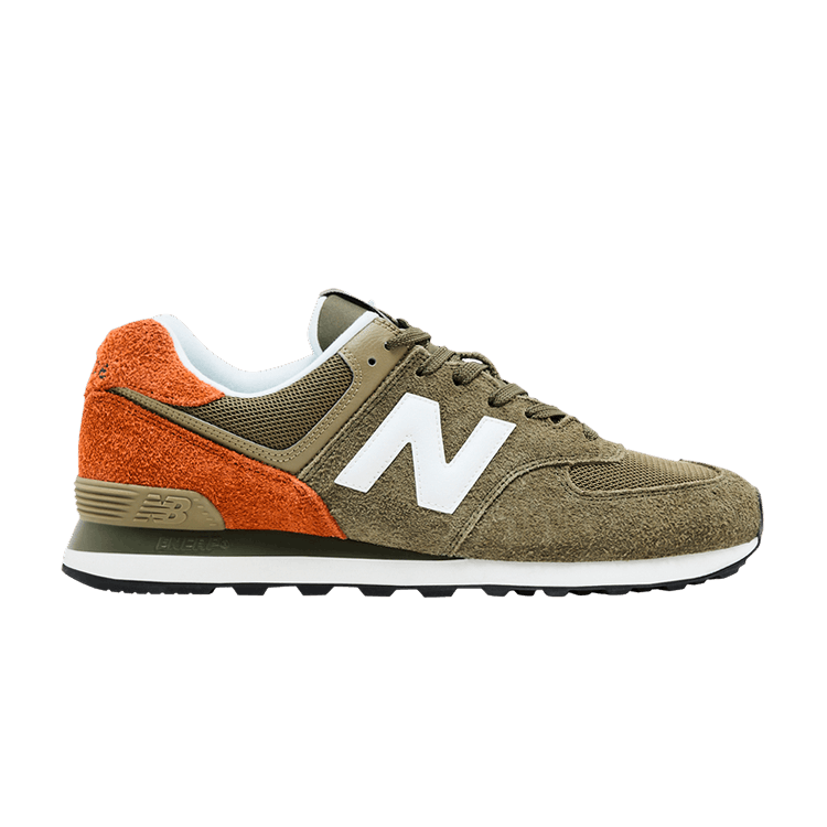 New Balance 574 'Brown Orange' — Brown/White/Orange