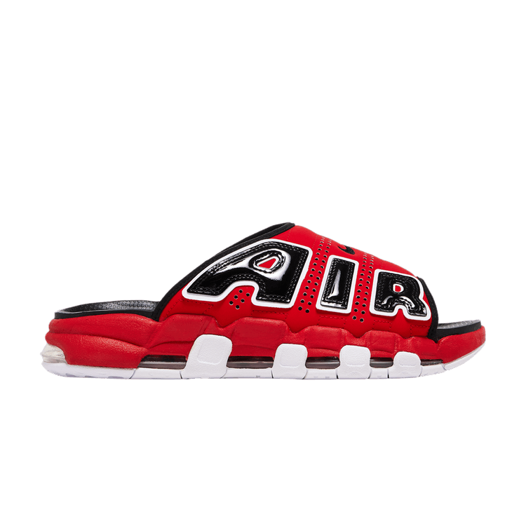 Nike Air More Uptempo Slide 'Bulls' — University Red/Black/Clear/White