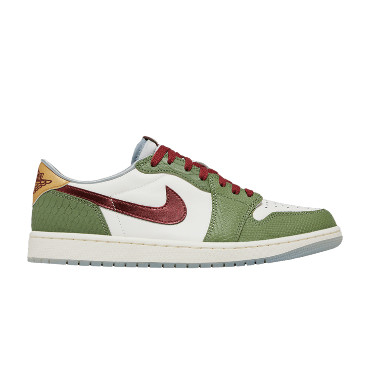 Air Jordan 1 Retro Low OG 'Year of the Dragon' — Sail/Cedar/Oil Green/Light Pumice/Dark Team Red