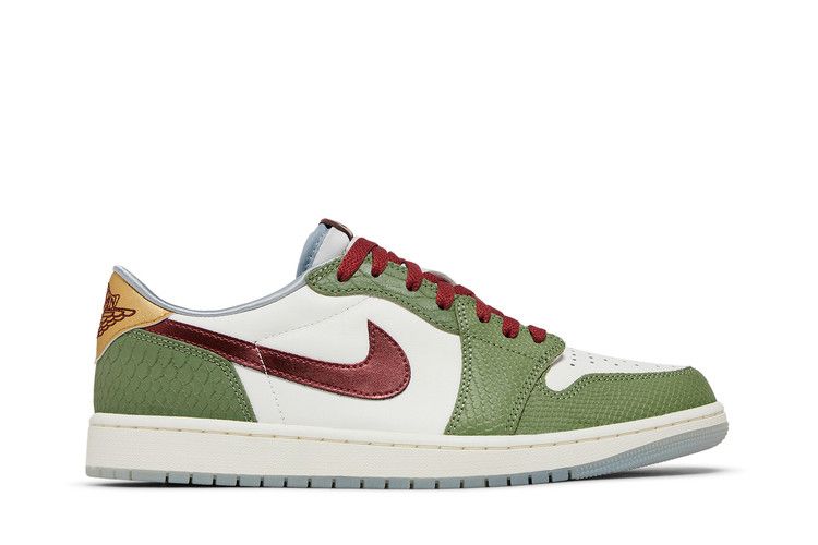 Air Jordan 1 Retro Low OG 'Year of the Dragon' — Sail/Cedar/Oil Green/Light Pumice/Dark Team Red