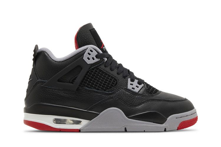 Air Jordan 4 Retro GS 'Bred Reimagined' — Black/Fire Red/Cement Grey/Summit White