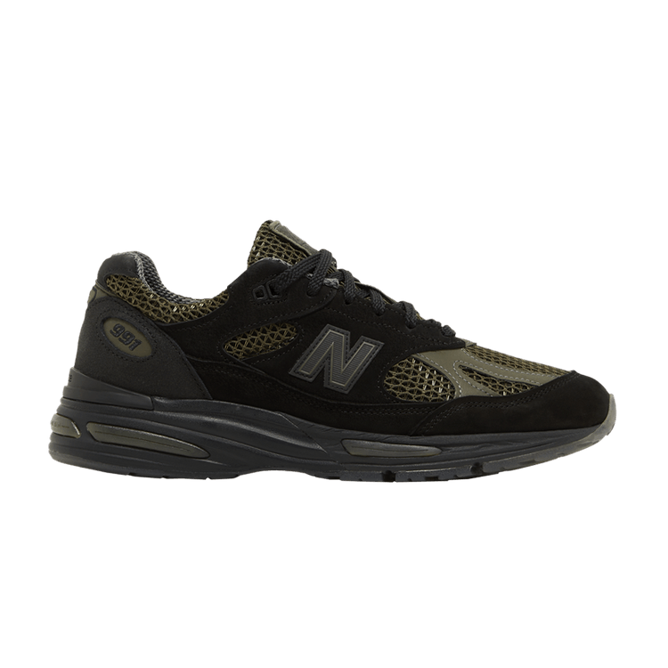 Stone Island x New Balance 991v2 Made in England 'Black' — Black/Olive Night/Steel Gray
