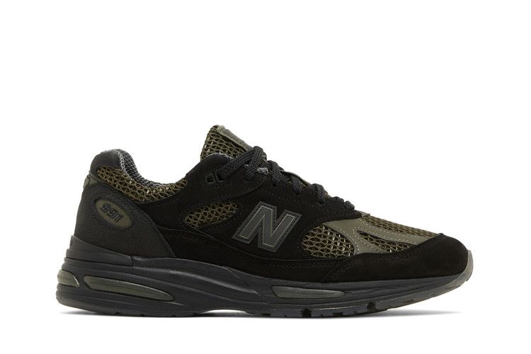 Stone Island x New Balance 991v2 Made in England 'Black' — Black/Olive Night/Steel Gray