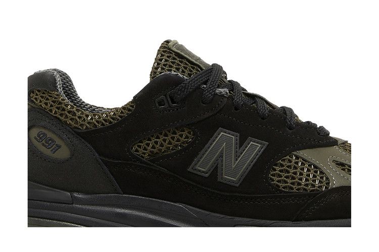 Stone Island x New Balance 991v2 Made in England 'Black' — Black/Olive Night/Steel Gray