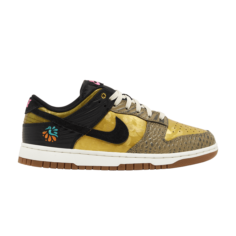 Nike Wmns Dunk Low 'Día De Muertos' — Black/Khaki/Metallic Gold/Medium Ash/Sail/Clear Jade