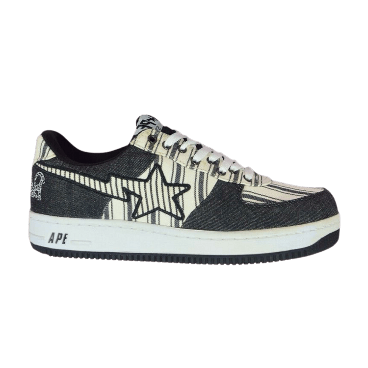 Bapesta Low 'Denim Pinstripe' — Denims/White/Black