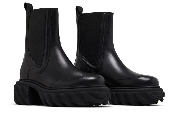 Off-White Wmns Tractor Motor Chelsea Boot 'Black' — Black