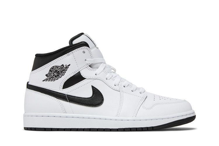 Air Jordan 1 Mid 'White Black' — White/Black/White/Black