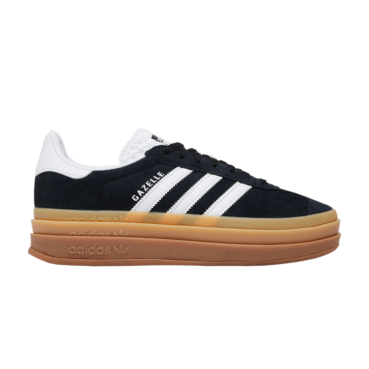 adidas Wmns Gazelle Bold 'Black Gum' — Core Black/Footwear White/Footwear White