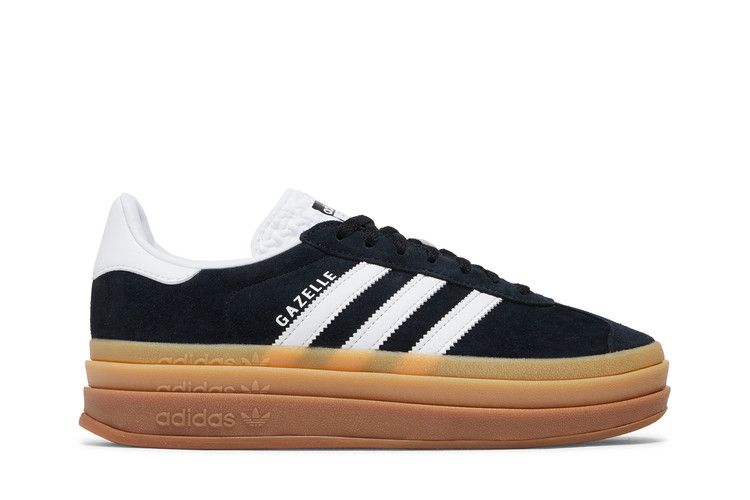 adidas Wmns Gazelle Bold 'Black Gum' — Core Black/Footwear White/Footwear White