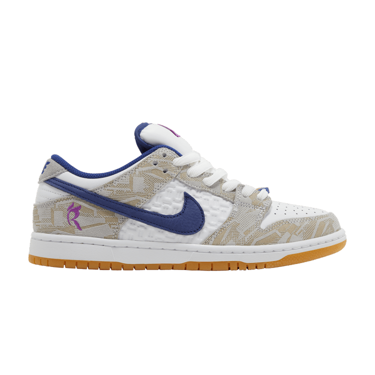 Rayssa Leal x Nike Dunk Low SB — Pure Platinum/Deep Royal Blue/Vivid Purple/White/Gum Yellow
